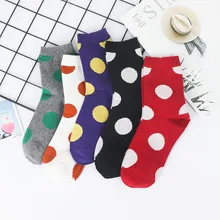 1 пара модных женских Хлопковых Носков носки с волнистыми точками осенне-зимние теплые носки женские повседневные аксессуары для носков