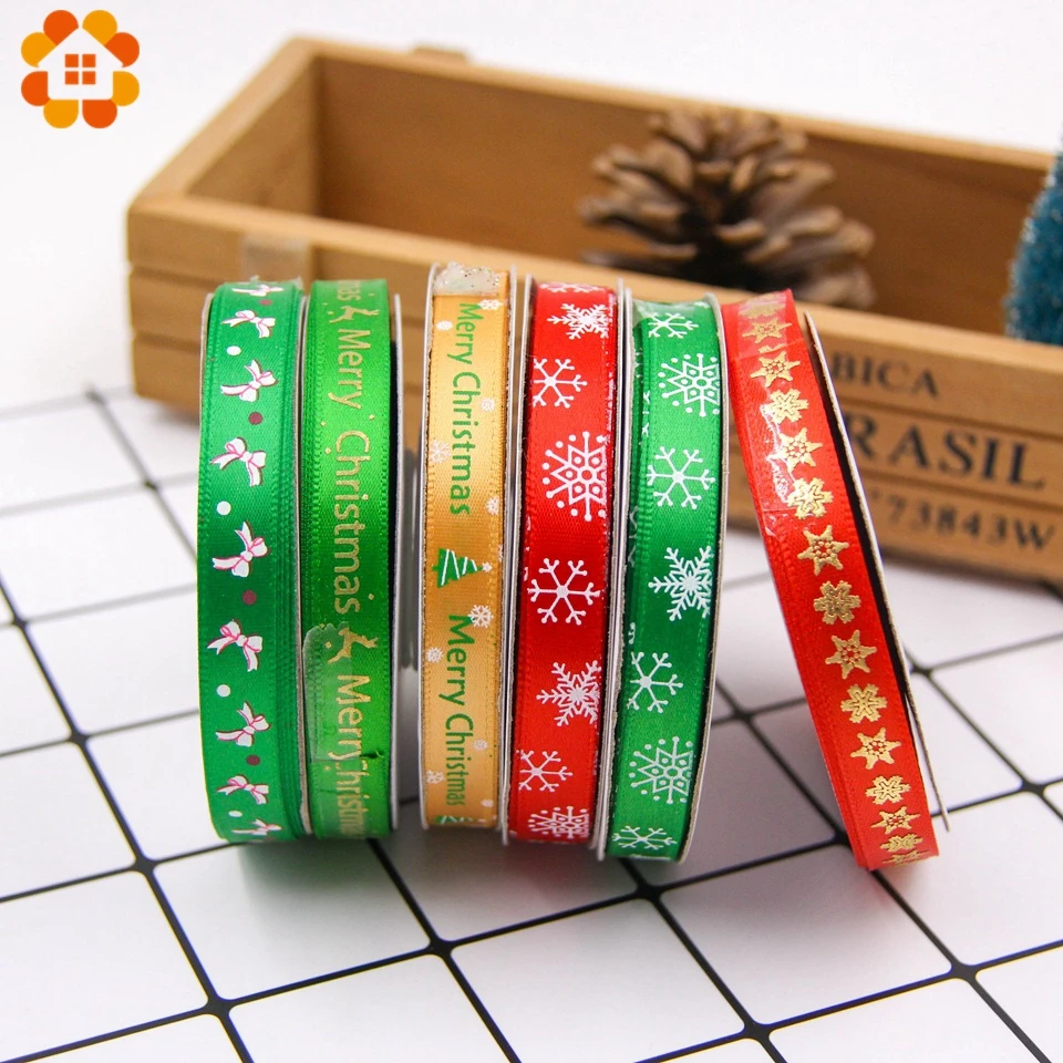 

25Yardsx1cm Christmas Colorful Satin Ribbon Packing Tape DIY Crafts Gift Packing Belt Bow For Sewing Accessories Xmas Tree Decor
