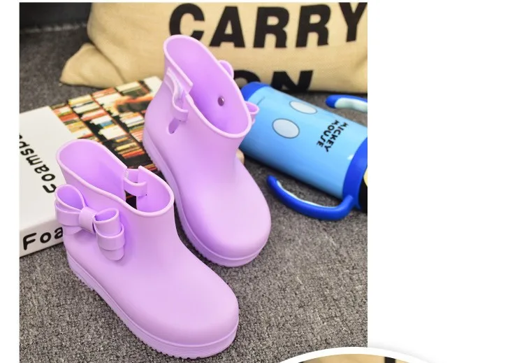Sinyuer Cat/летние детские непромокаемые сапоги для девочек с бантом; сандалии; милая обувь для девочек; Детские калоши для девочек