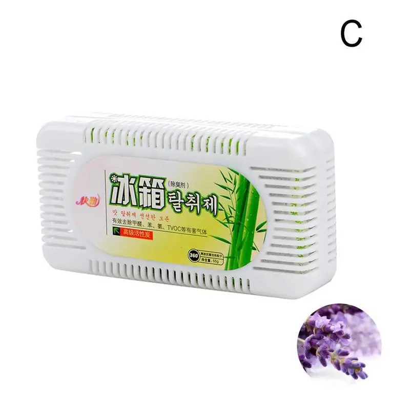 Жасмин Лаванда Роза Бамбуковый Уголь Холодильник очиститель воздуха активированный дезодорант коробка для удаления запахов - Цвет: lavender