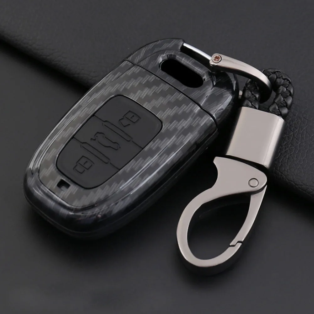 

Auto Protection Key Covers Car Styling Case For Audi A6L A4L Q5 A3 A4 B6 B7 B8 Smart Carbon Fiber Grain Shell Accessories