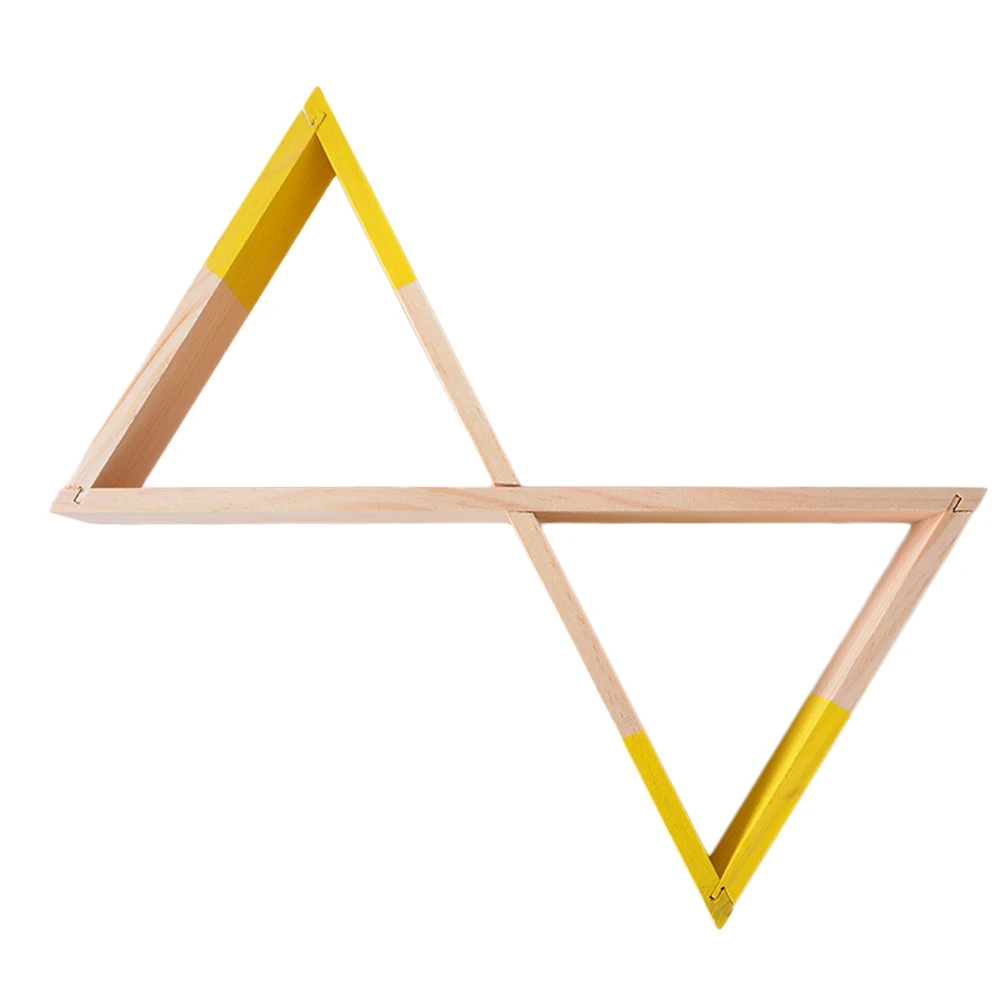 Скандинавский дизайн деревянный треугольный Воронка настенная полка настенный для отделка детской стены и детской комнаты настенный украшение для комнаты - Цвет: Цвет: желтый
