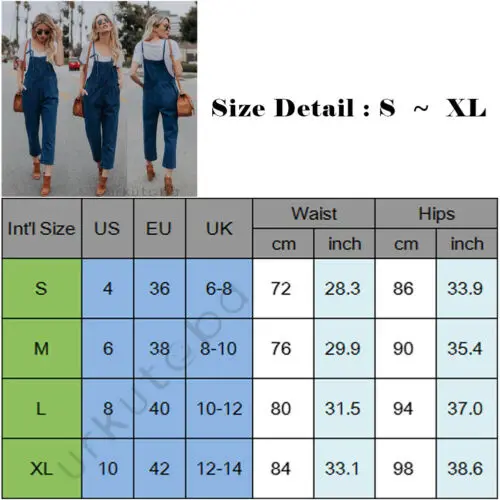 Women's Casual Loose Denim Jeans Jumpsuit Dungarees Playsuit Trousers Overalls Women's Casual Loose Denim Jeans Jumpsuit Dungarees Playsuit Trousers Overalls