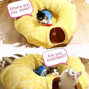 

Small Dogs Cats Toys Collapsible Tunnel Stitching Pet Bed Suitable Pets bedding Funny Pet Foldable Beds Rabbit Pet House bedding