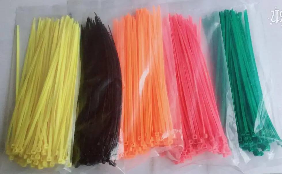 

100pcs 3*100/120/150/200/250mm Fixed plastic strapping self-locking color nylon cable tie belt Strapping Straps For Wires