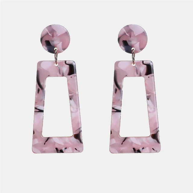 Ztech New Korea Fashion Pink Resin Beaded Drop Earrings For Women Girls ZA Wedding Jewelry 30 Designs Dangle Statement Bijoux E1720