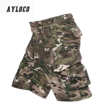 Модные мужские шорты Карго летние тактические армейские зеленые повседневные брюки комбинезоны мужские военные шорты большие карманы украшения