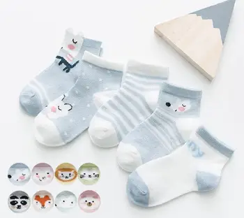 

Children's socks Cute cartoon breathable baby socks boat socks Boys and girls socks 5 Pair/lot Kids Socks 0-12 years old