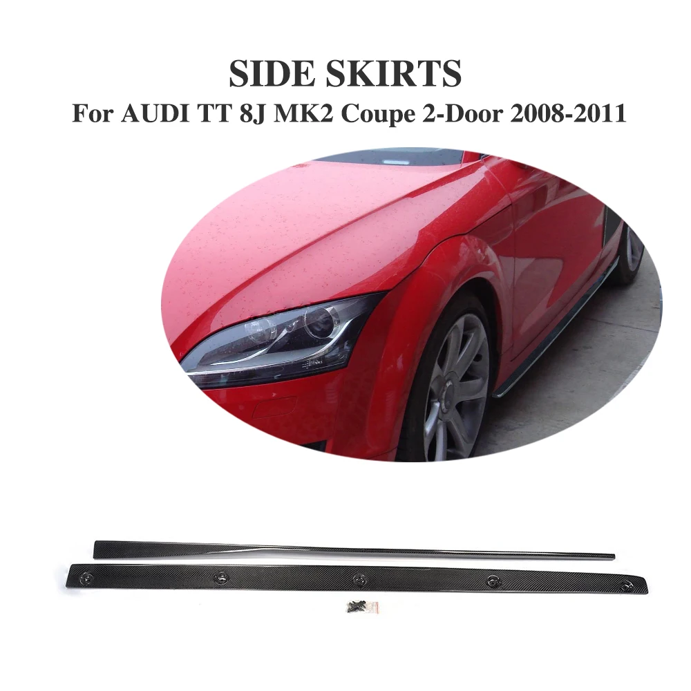 

2PCS Carbon Fibre Side Door Bottom Line Lip Skirts for AUDI TT 8J MK2 Convertible Coupe 2-Door 2008-2011 Car Styling