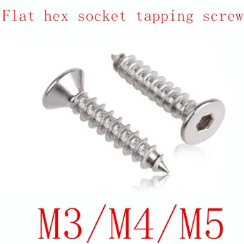 

10PCS/20PCS/50PCS M3 M4 M5 304 Stainless Steel hex Countersunk Head Hexagonal Self Tapping Screw