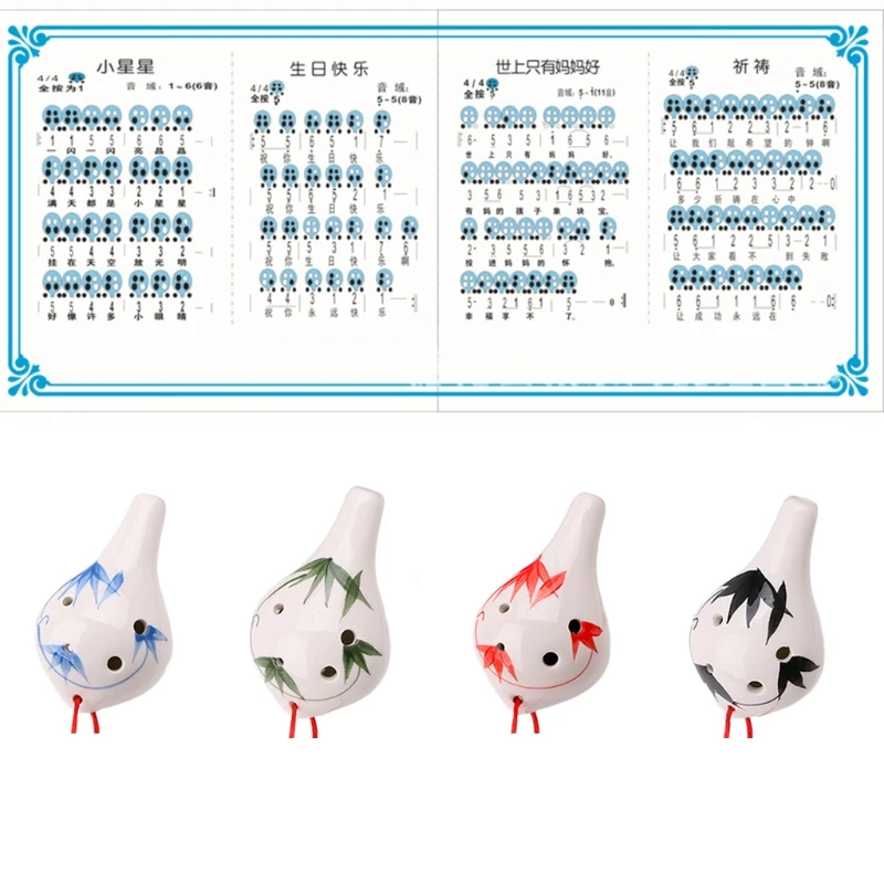 Instrumento Musical profesional de 6 orificios de Ocarina de cerámica Alto CA