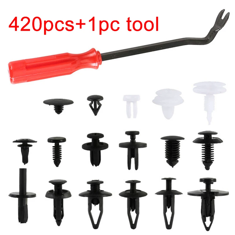 

421pcs Car Retainer Clips Fastener Auto Push Trim Door Panel Rivet Mud Flaps Pushes Automobiles Interior Tool Accessories