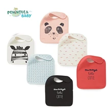 3Pcs/Set Baby Girl Boy Bibs Panda Zebra Cartoon Baby Cotton Scarf Bibs Toddler Button Burp Cloths Feeding Care