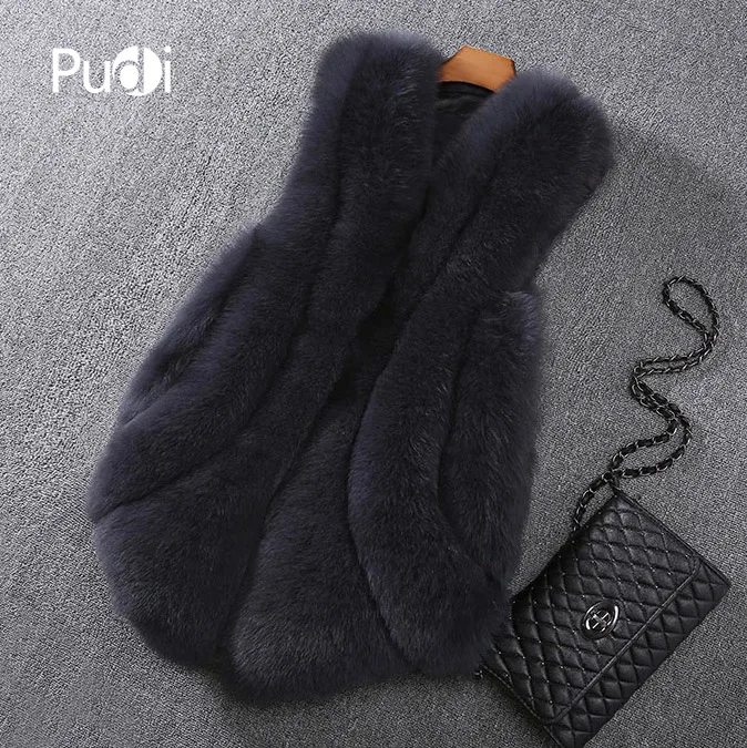 

PUDI T18008 women's winter warm real fox fur short jacket vest girl coat lady jacket overcoat