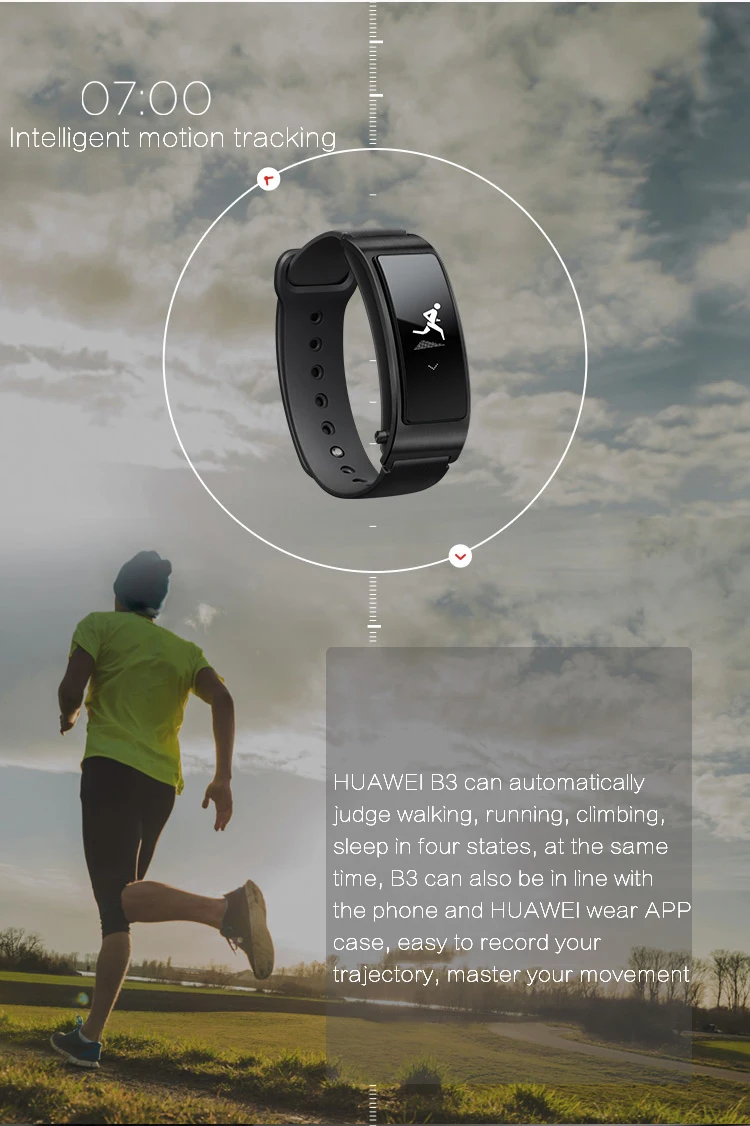 huawei TalkBand B3 Talk Band Bluetooth умный Браслет носимые спортивные браслеты совместимые смарт-устройства мобильного телефона