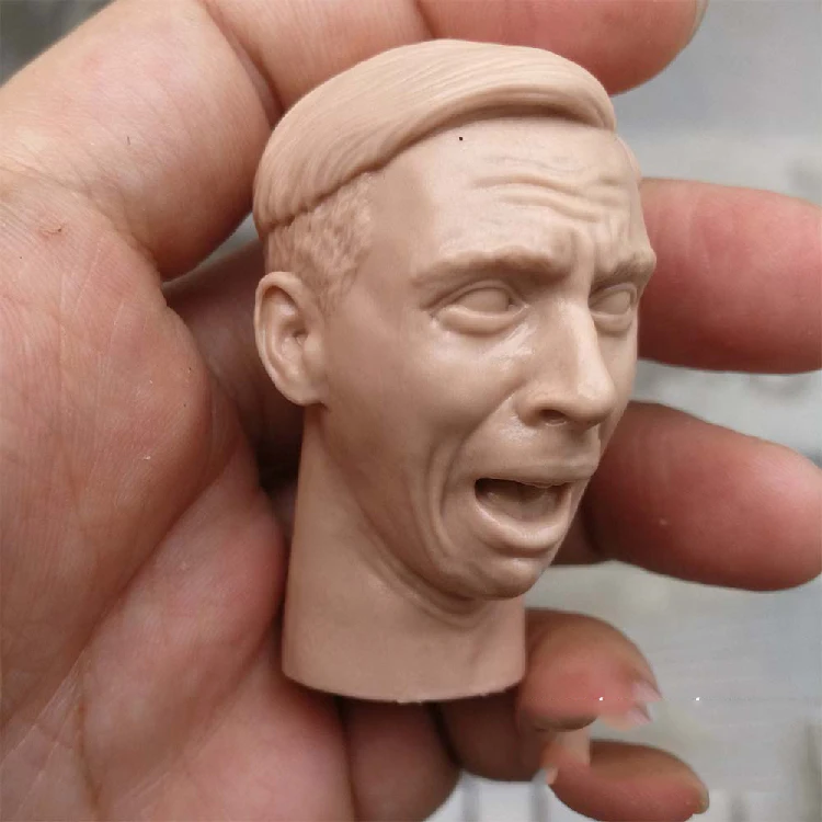 1/6 Scale WWII Мужская Неокрашенная голова лепка с лицевым лицом для 12 дюймовых экшн