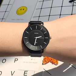 Ультра тонкий Простой дизайн творчества женские часы Элегантные Очаровательные дамы Повседневное наручные часы кожаный ремешок