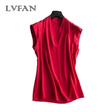 Летняя Брендовая женская рубашка из тяжелого шелка, футболки большого размера без рукавов из чистого шелка, топ короткого размера плюс