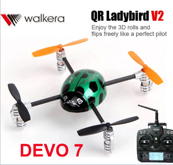 

Original Walkera QR Ladybird V2 with DEVO 7 Transmitter 3D RC Helicopter 3-Axis-Gyro 2.4GHz RTF
