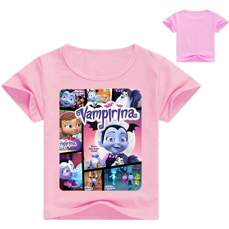 2-12years лето мультфильм vampirina Для детей летняя футболка для маленьких девочек; футболки, топы хлопок Обувь для девочек костюм для мальчиков - Цвет: color at picture