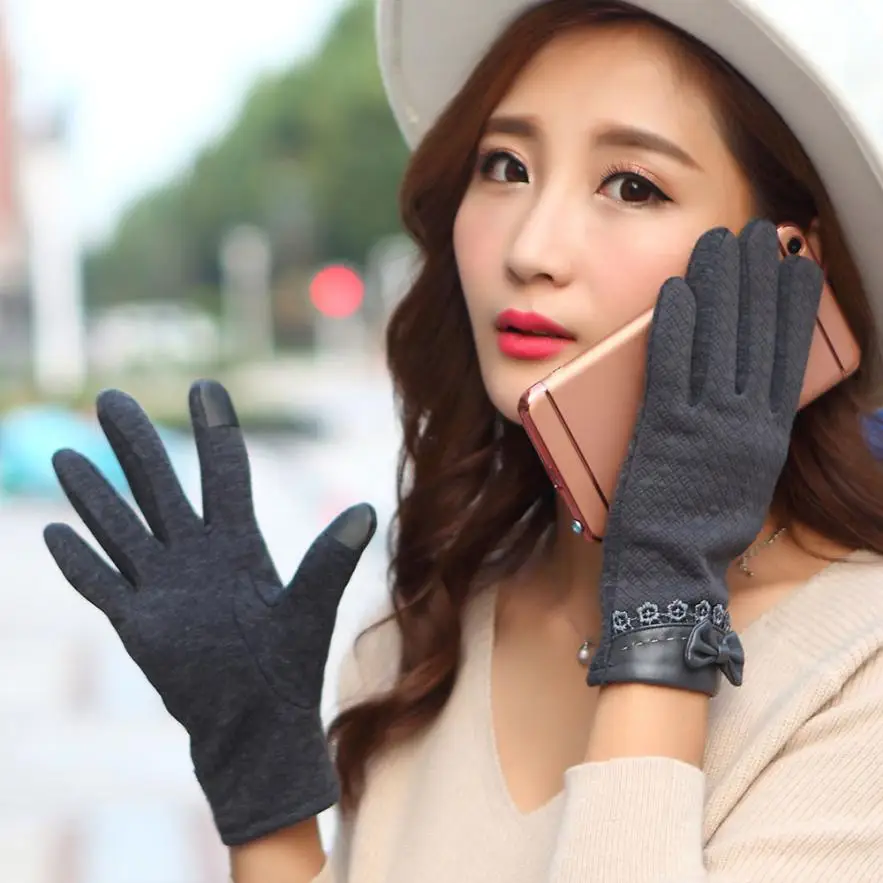 Модные женские зимние осенние спортивные теплые перчатки Eldiven Guantes mujer кожаные Luvas