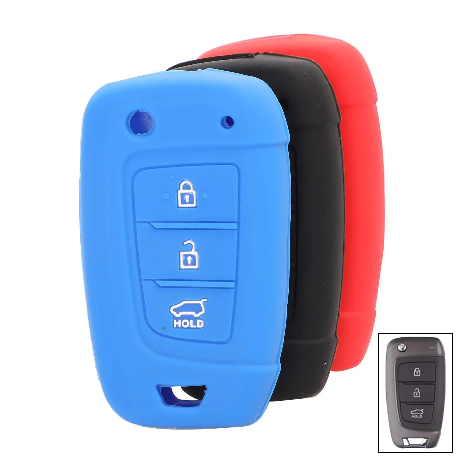 

10x 3 Button Silicone Car Key Case For Kia RIO K2 K5 Sportage For Hyundai i20 i30 i35 iX20 Solaris Verna Auto Key Cover Fob