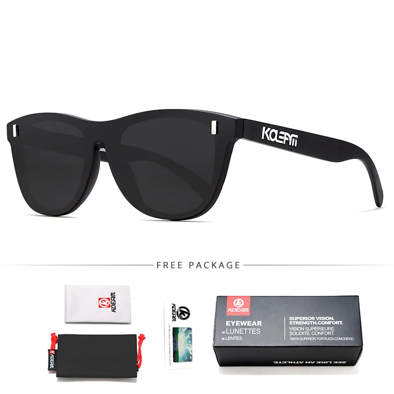 KDEAM, квадратные поляризационные солнцезащитные очки, мужские, HD, для вождения, солнцезащитные очки, полароидные линзы, очки TR90, ультралегкие, оправа для очков, мужские, Gafas XH23 - Цвет линз: Black Lens
