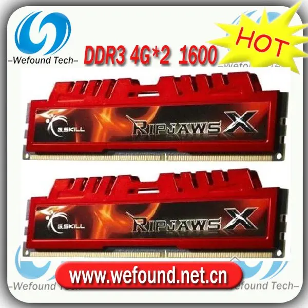 Hot sell! Brand new for G.SKILL DDR3 1600 4G*2 ram for desktop computer overclocking F3-12800CL9D-8GBXL