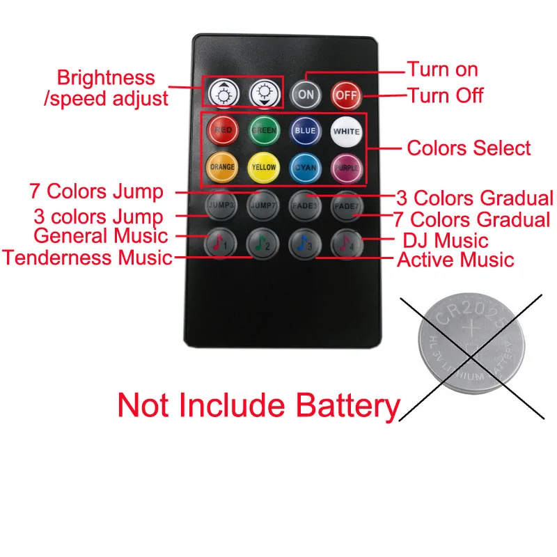 20 Keys IR Music sync remote controller Sound Sensor for LED Strip ...