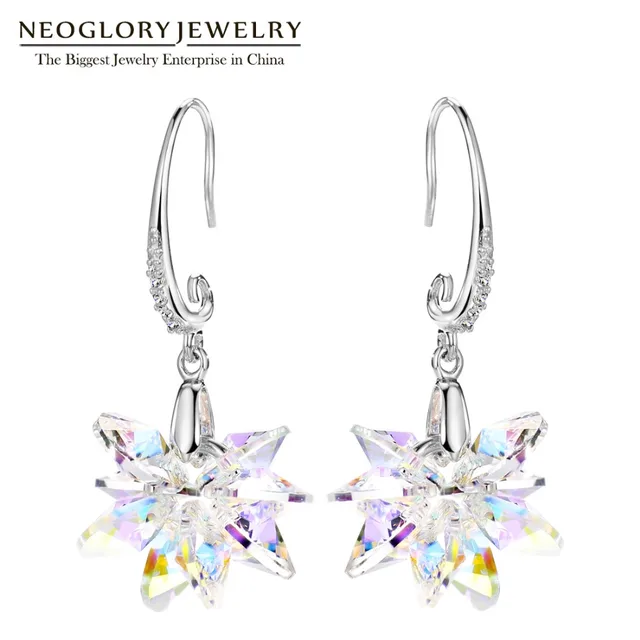 Neoglory Charm Made With Swarovski Elements Crystal Snowflake Hook Neoglory Charm Made With Swarovski Elements Crystal Snowflake Hook Star Dangle Earrings For Women Jewelry 2017