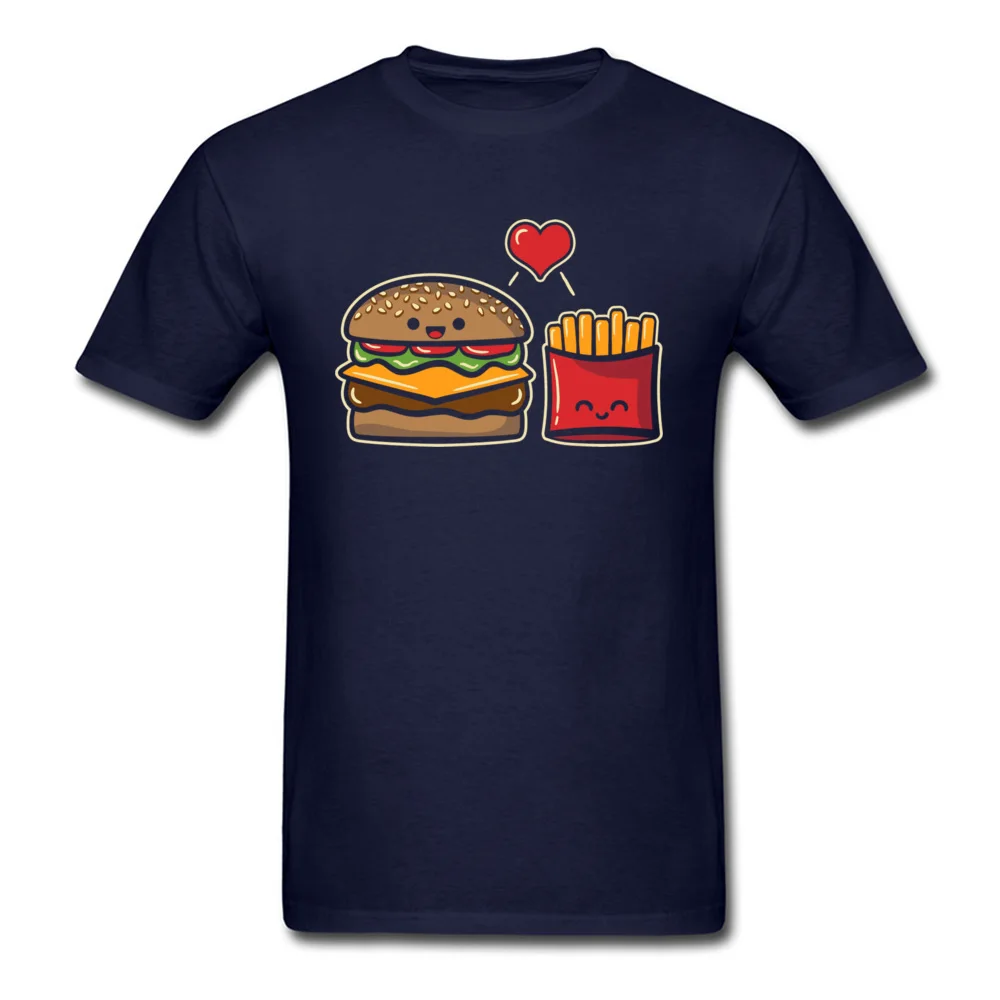 Прочный Шарм Бургер И Фри Спортивная футболка мужская черная ткань для футболок друзей подарок бойфренда - Цвет: Navy Blue