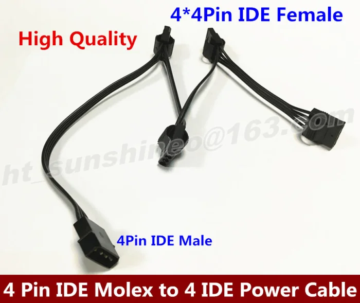 

Free shipping  50PCS/LOT 18AWG 50CM 4 Pin IDE Molex to 4 IDE Female Power Adapter Cable Wire