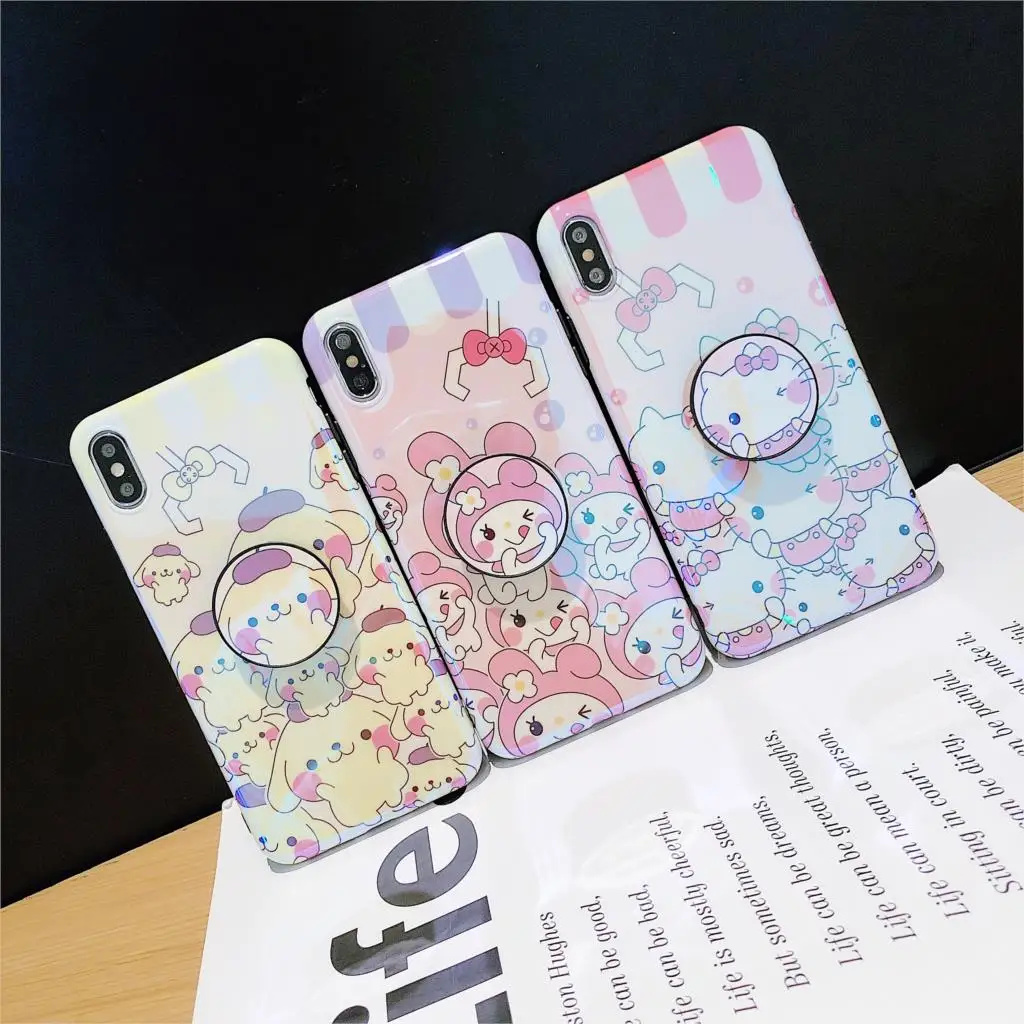 

Cartoon Doll Machine Blu-ray KTCat Melody Set case for iPhone 7 8 6 6s Plus X XS Max Xr Pudding Dog Silicone Phone Cover