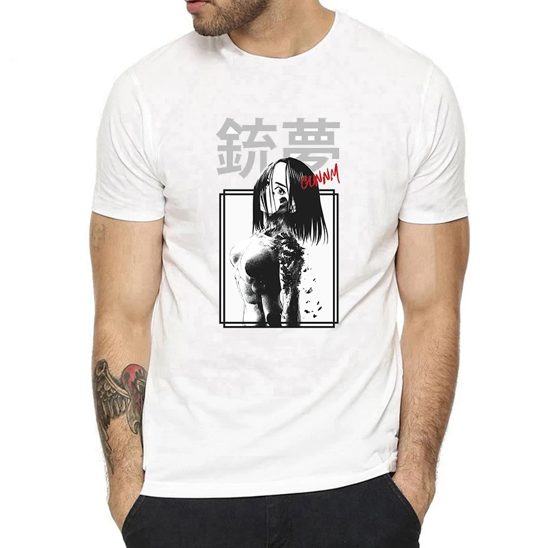 

Camisetas Hombre Summer Top Battle Angel Alita T Shirt Fashion T Shirt Cotton Short Sleeve White T-shirt Casual Tee Shirt Homme