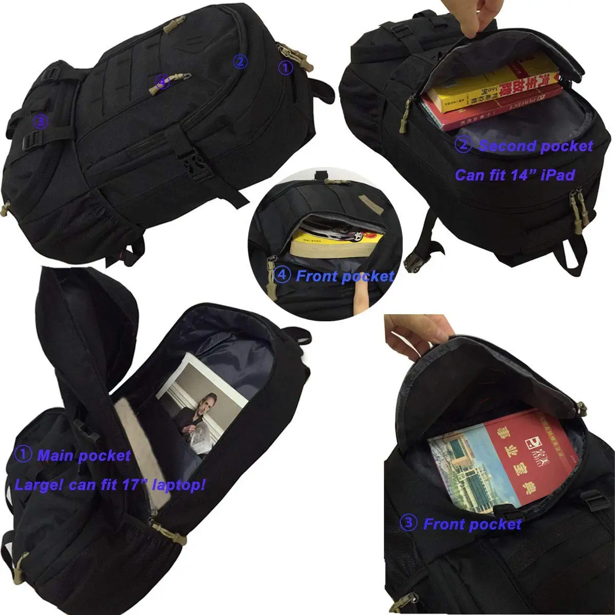 Военный тактический рюкзак армейский штурмовой пакет Molle рюкзак 3 дня рюкзак для ноутбука большой водонепроницаемый 50л для улицы