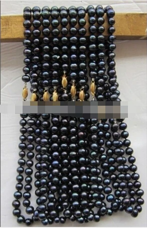 wan 1297 wholesale 10PC South Sea AAA 8-9MM Black pearl necklace 18&quot | Украшения и аксессуары