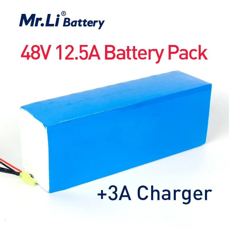 

Mr.Li 48V 12.5Ah Lithium Battery High Power Rechargeable Battery Pack For Electric Bicycle With 3A Charger
