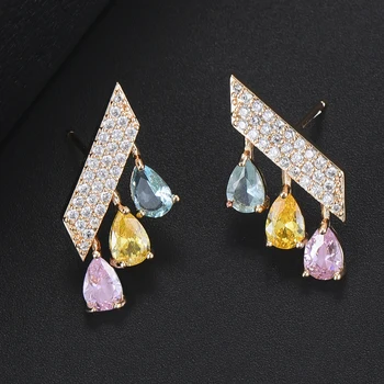 

GODKI Bohe Water Drop Cubic Zircon CZ Dainty Stud Earrings for women Wedding Dubai Trendy Earrings boucle d'oreille femme 2018