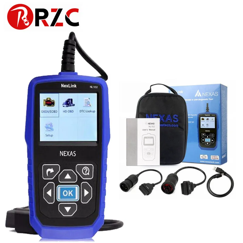 Переносные автомобили NEXLINK NL102 OBD диагностический инструмент + EOBD и CAN с