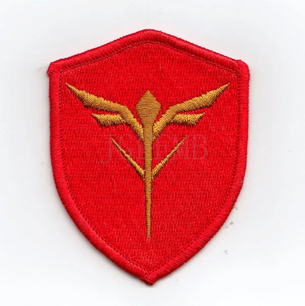 red background gold design 100Embroidery Gundam Char Aznable Military Tactical Morale