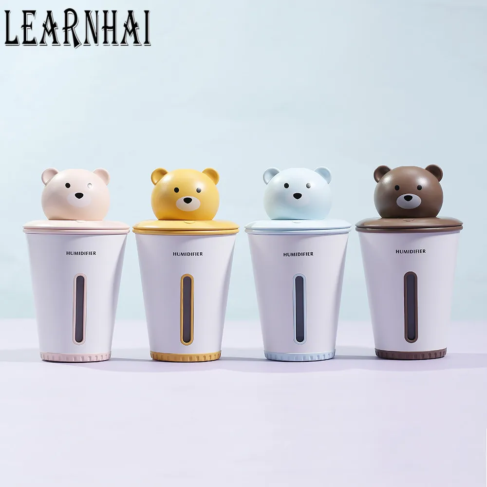 LEARNHAI Cute Little Bear Humidifier Desktop Air Humidifier Mute USB