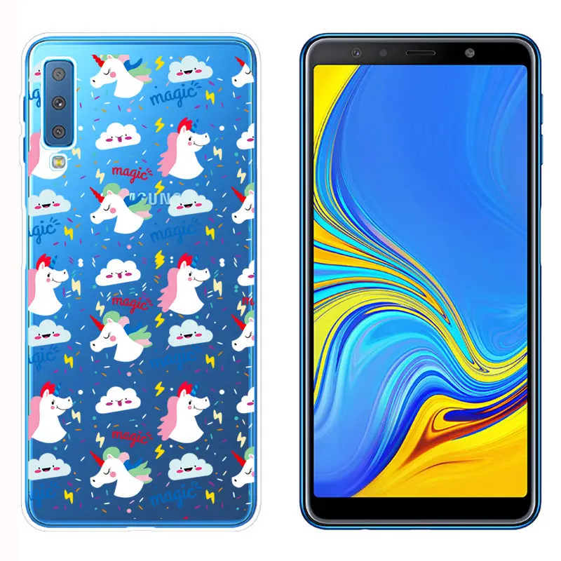 Soft TPU Fundas for Samsung A750 Smart Back Phone Cover for A6 A8 Plus 2018 Galaxy A9 2018 Clear Silicone Case for A520 A7 2018 (15)