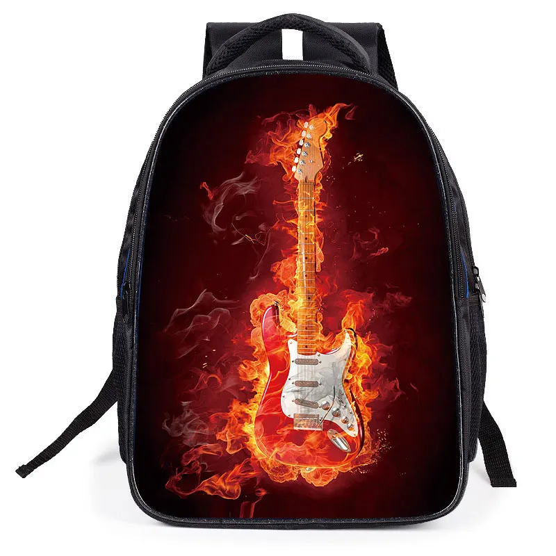 Suyuer JZ new Men Women Fashion Backpack 3D Guitar Print Student Bookbag School Backpacks Travel Mochila Pack For Kids Children | Багаж и