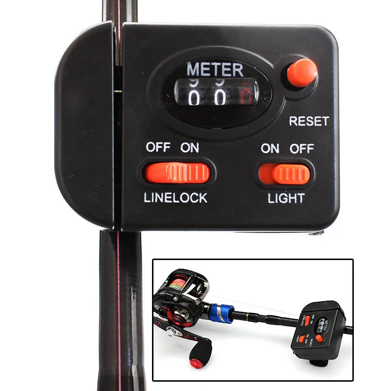 

1Pcs/Bag 0-99.9M Fishing Line Counter Professional Digital Display Fishing Line Depth Finder Clip On Rod Pesca Fishing Tackle