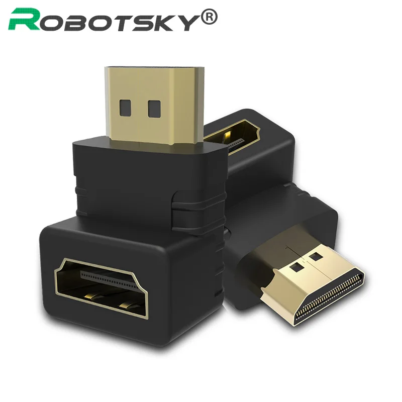 Высокое качество 90 градусов HDMI Мужской к HDMI Женский кабель адаптер конвертер V1.4 1080P для HDTV