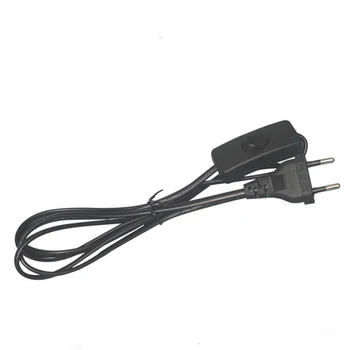 

Europe standard power cord with switch black EU Two round plug power cable 1.5meter