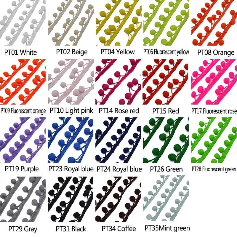 Кружевная Ткань 5 ярдов Швейные аксессуары помпон отделка украшения с помпонами кисточка шар лента с бахромой DIY материал одежды