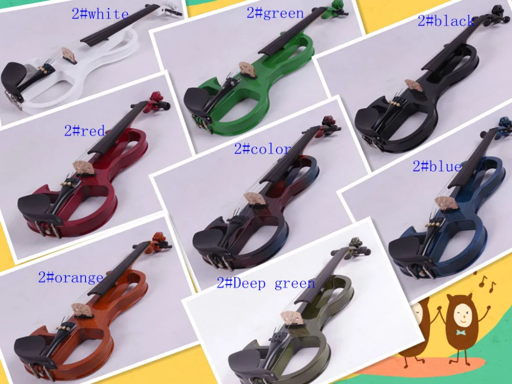 

white 4/4 4 String Electric Violin Solid wood hand style 2-1#