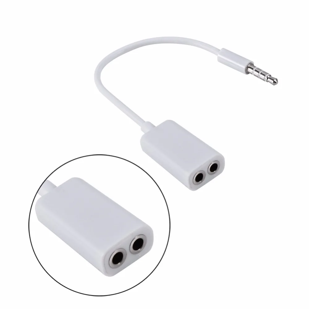 Ascromy 3 5mm Jack 1 In 2 Out Splitter Earphone Aux Cable