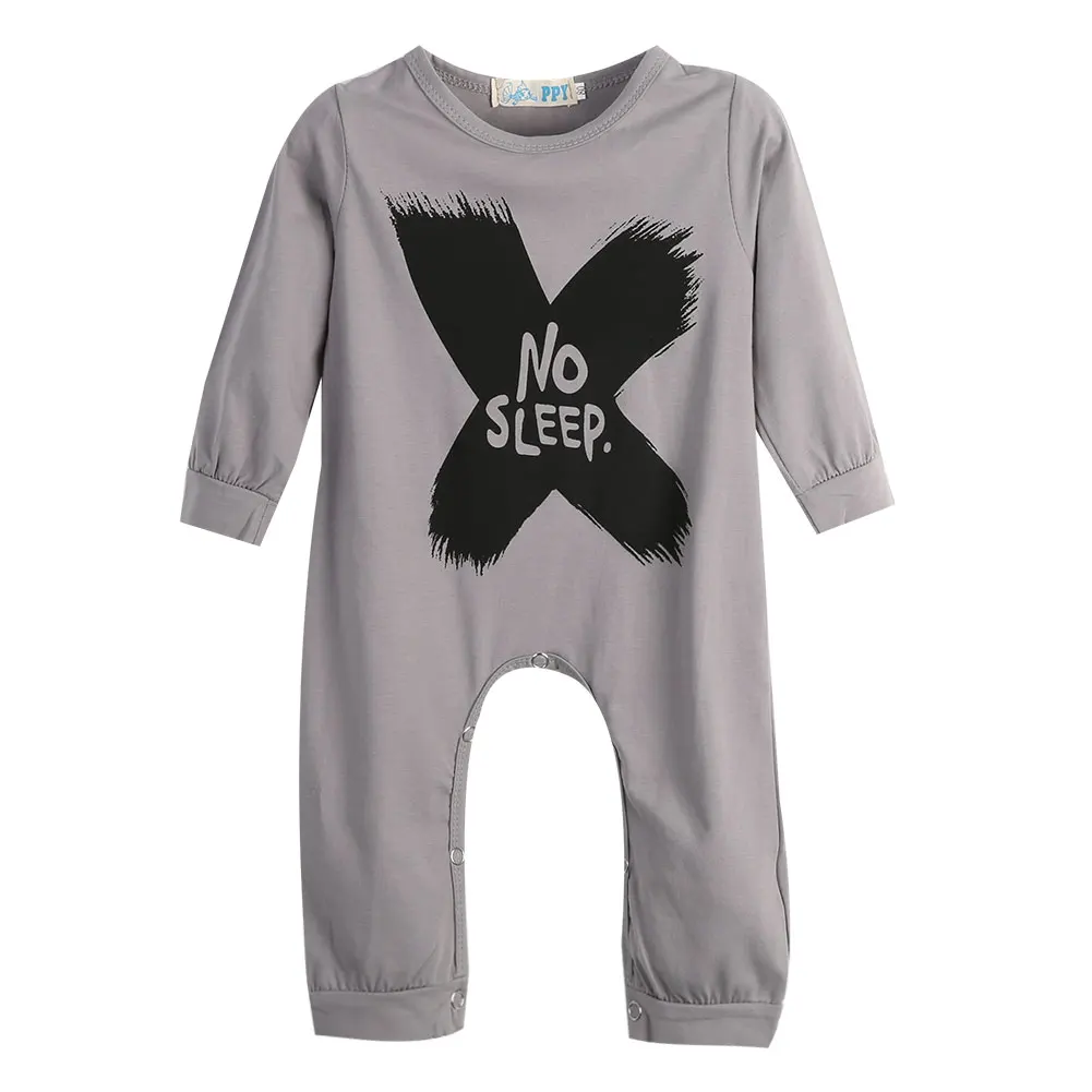 

New Baby Girls Boys Long Sleeve Romper Jumpsuit One-pieces No Sleep to the Moon